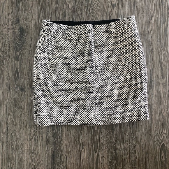 black and white tweed wool crew skirt - Picture 4 of 4